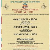 2024 Car Show Sponsor Flyer